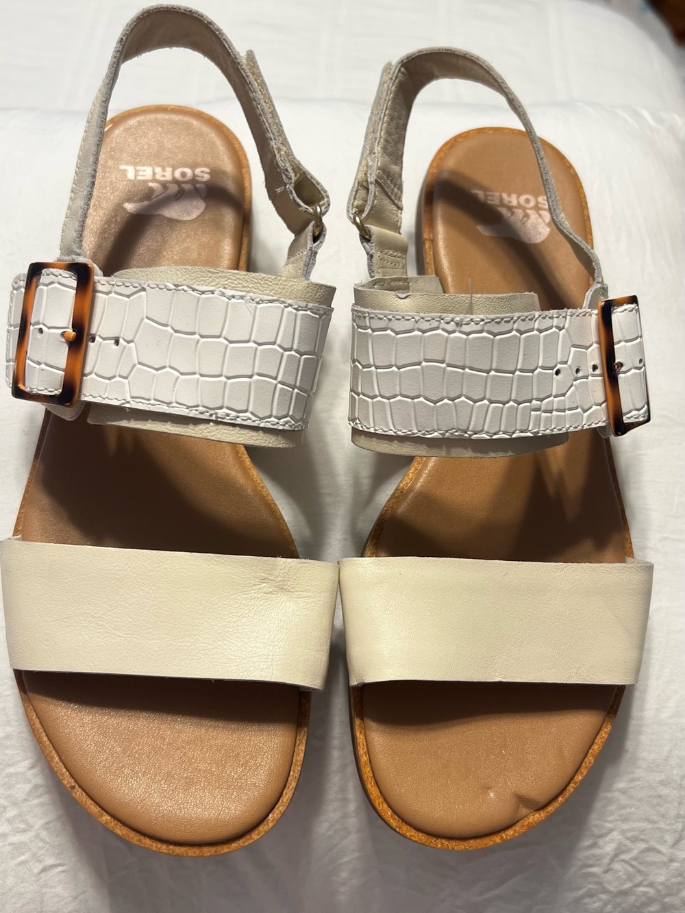 Sorel Ella III Slingback Sandals in the chalk/gum | Women’s 8